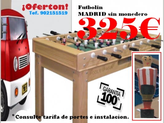 Futbolin Madrid Eco sin monedero.